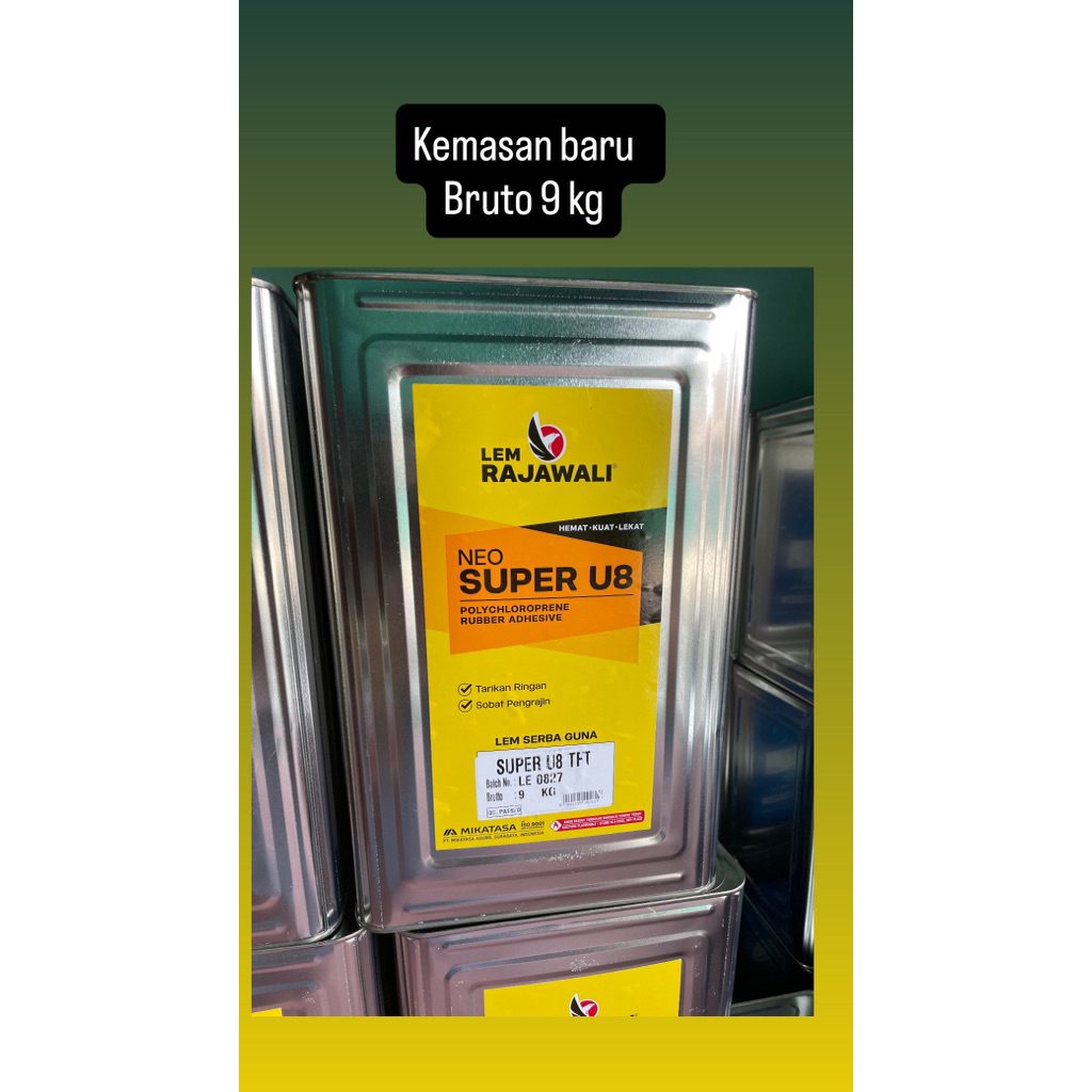 lem kuning super rajawali kemasan baru bruto 9kg