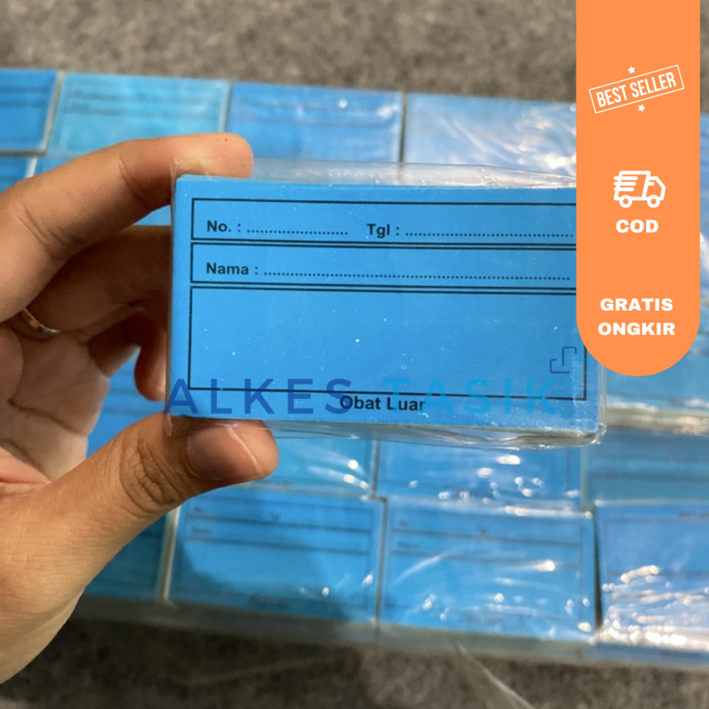 Etiket Label Obat Luar BIRU / Label Obat Stiker Botol Syirup Isi 100