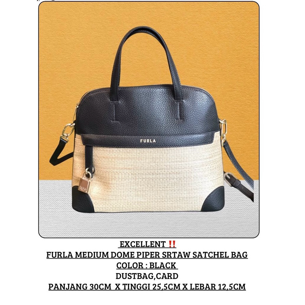 preloved furla dome piper satchel bag