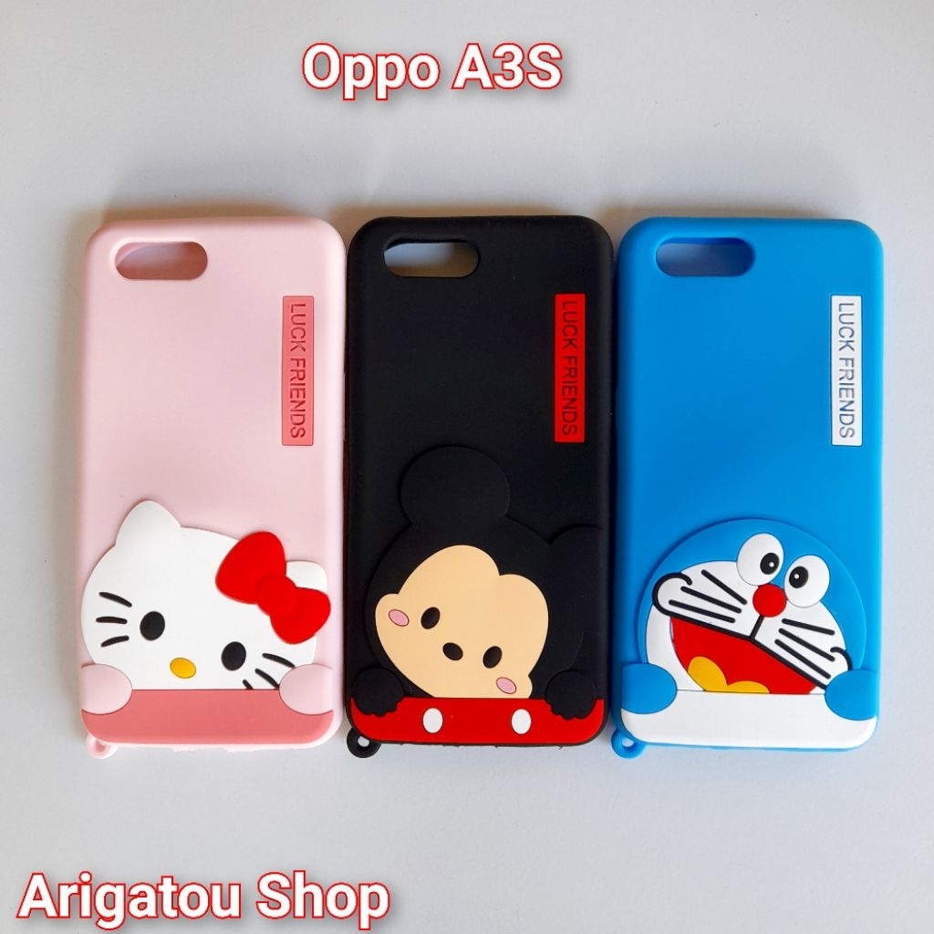 Oppo A3S Case Softcase Boneka 3D Karakter Doraemon Hello Kitty Tsum Tsum