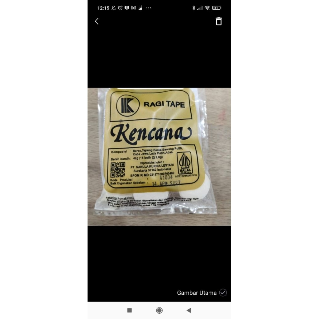 TERMURAH RAGI TAPE KENCANA ISI 15 BUTIR MANIS UNTUK SINGKONG KETAN TAPE PAKAN SEMUT JEPANG KUALITAS 