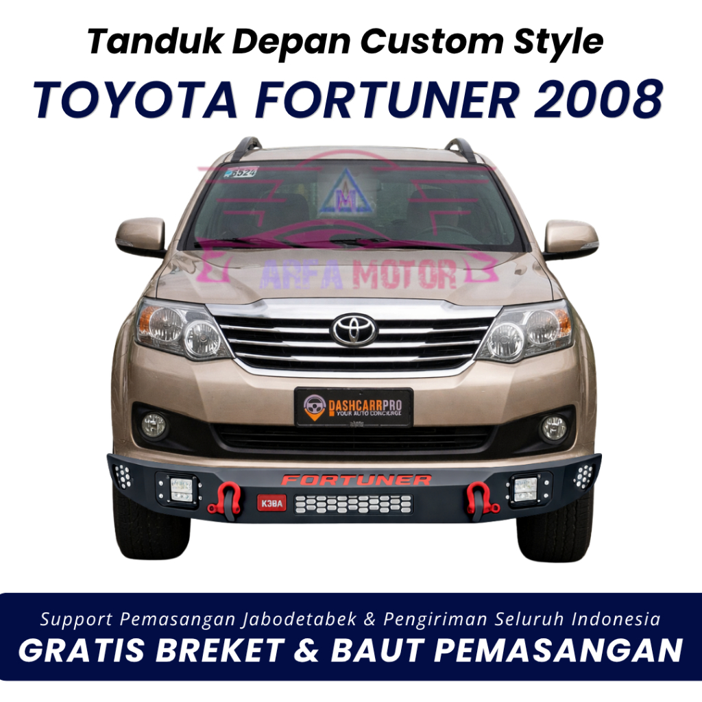 Tanduk depan fortuner 2008 custom towing pengaman pelindung bemper anti karat