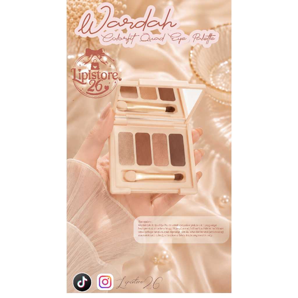 Wardah Colorfit Quad Eye Palette//Palet Eyeshadow Wardah Colorfit Quad Eye 4 Warna - Mudah Digunakan