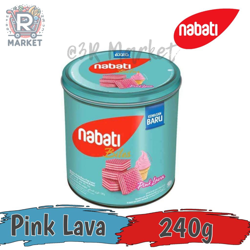 Nabati Bites Pink Lava Wafer Tin / Nabati Wafer Nabati Lava Kaleng