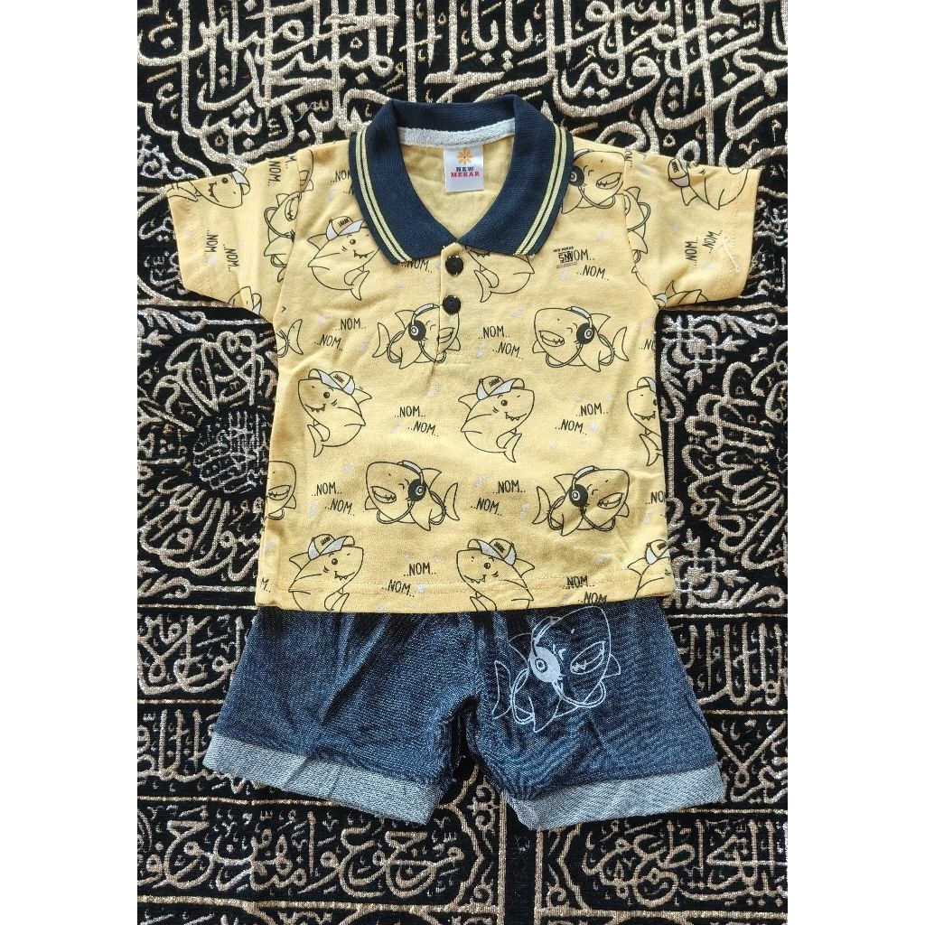 Baju anak motif ikan hiu
