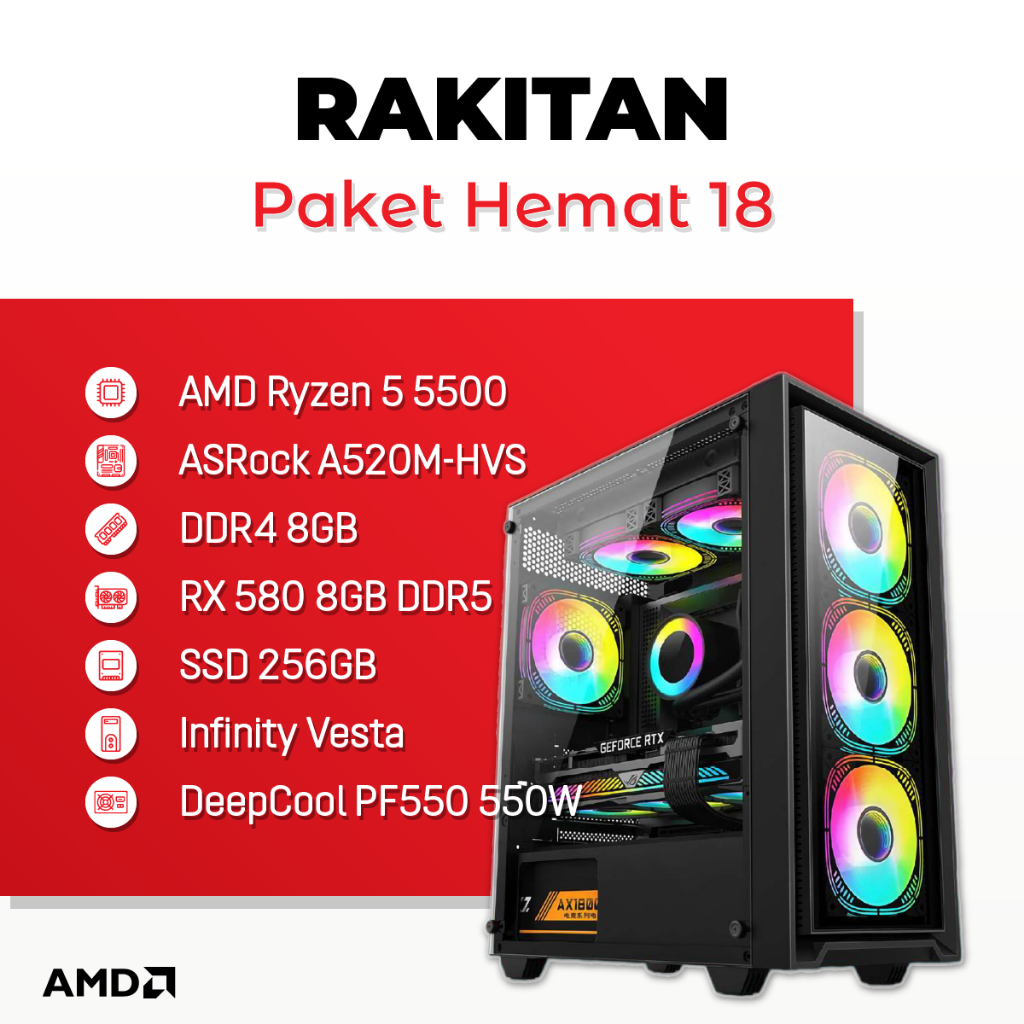 Komputer Rakitan Paket Hemat 18 AMD Ryzen 5 5500