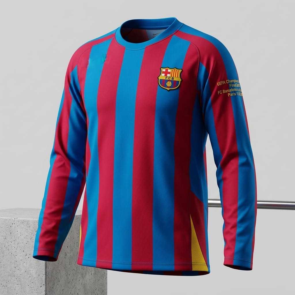 jersey retro barcelona 2005 final paris longsleeve