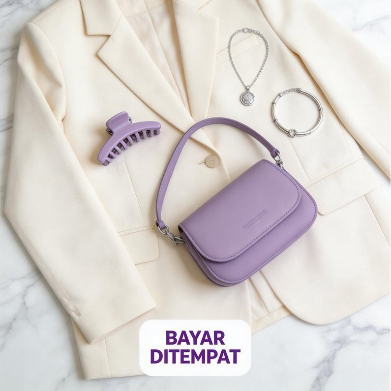 [Eleganza] Tas Selempang Wanita Premium Kulit Sintetis Awet & Tahan Lama Lilac