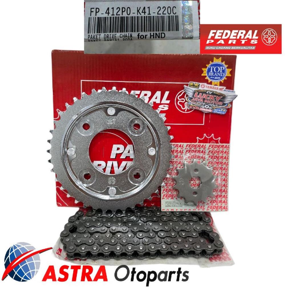 Gearset Girset Chainkit Rantai Gear Gir Set Suprax125 Fi Injeksi Supra X 125 New Fi Blade Fi FP-412P