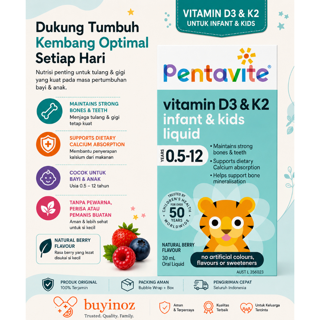 Pentavite Vitamin D3 & K2 Kids Liquid 30ml