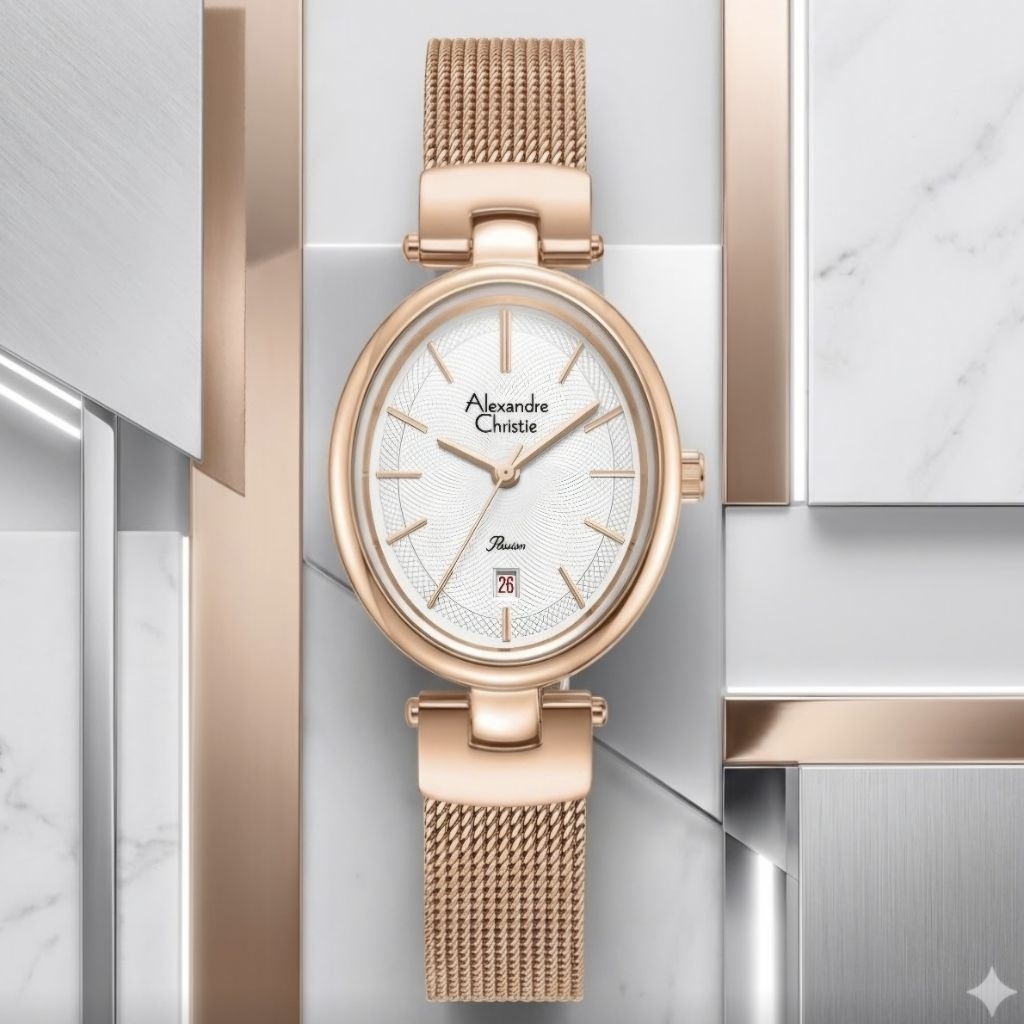 Alexandre Christie 2C08 White Rosegold Cewe Original