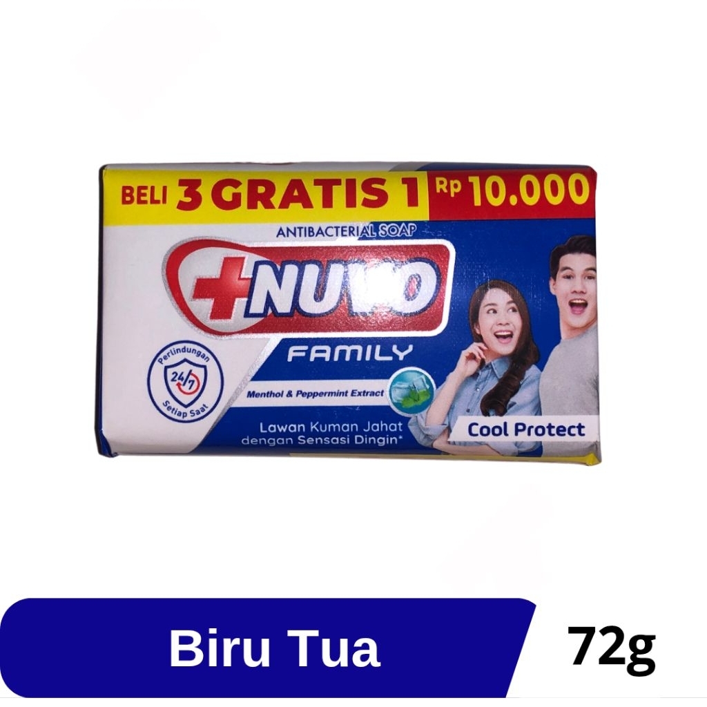 Nuvo Sabun Batang Biru Tua (Isi 4) 72g