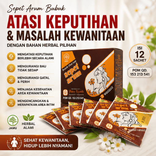 Sepet Arum isi 100 Sachet Bubuk Cebok Obat Keputihan Perapat Vagina Pembersih Kewanitaan Manjakani