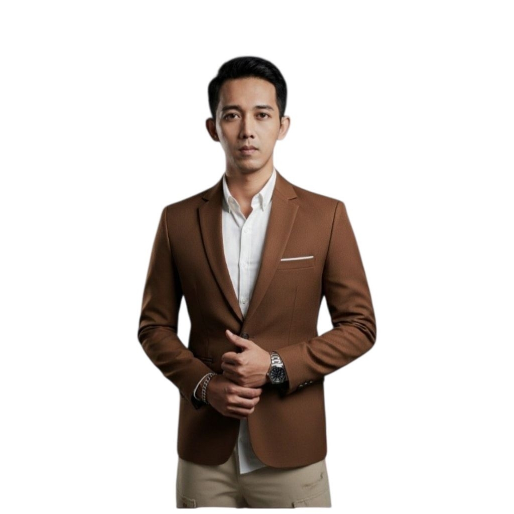 Jas Pria formal Coklat muda Slimfit