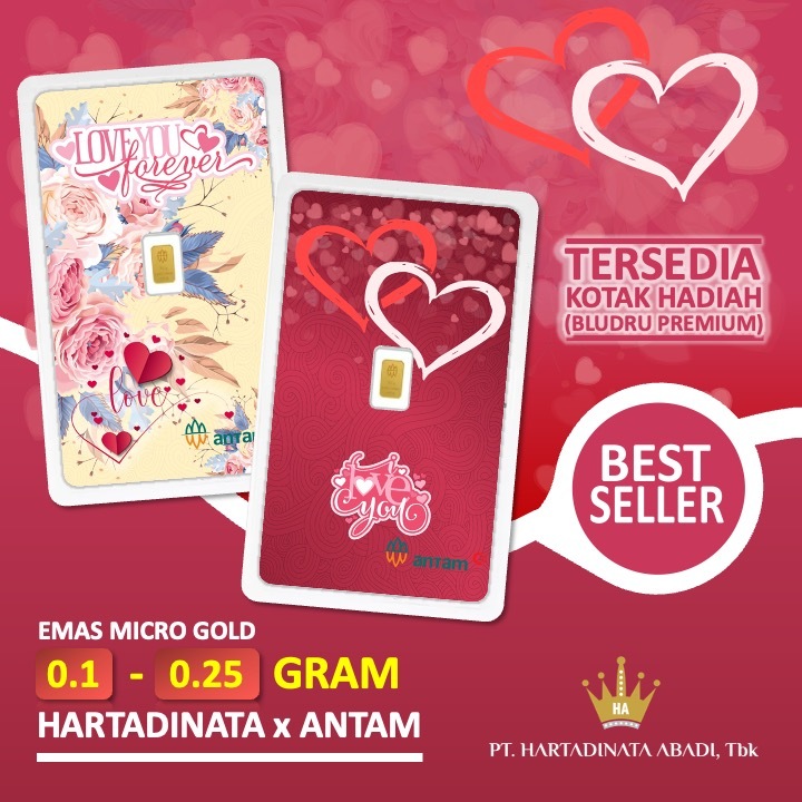 LM Logam Mulia Emas Hartadinata x Antam 0.1 - 0.25 gram 0,1 - 0,25 gr Kado Gift Pasangan Pacar Kekas