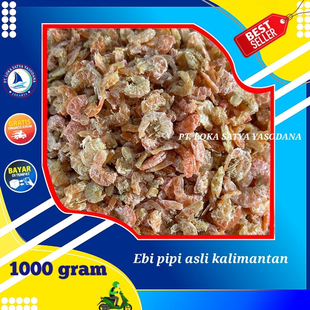 ebi kering ( asli ebi kalimantan ) ebi pipi super 1000gram / 1 kg