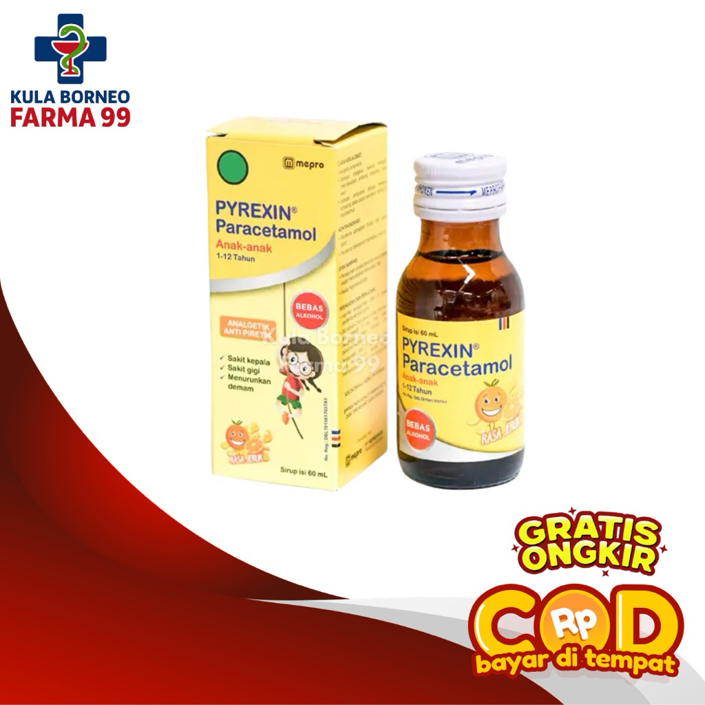 Pyrexin Paracetamol 60 ml rasa Jeruk
