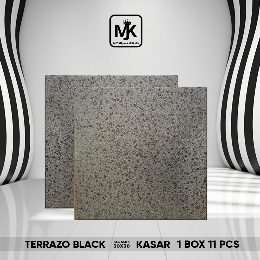Keramik kasar Terrazo Grey 30 x 30
