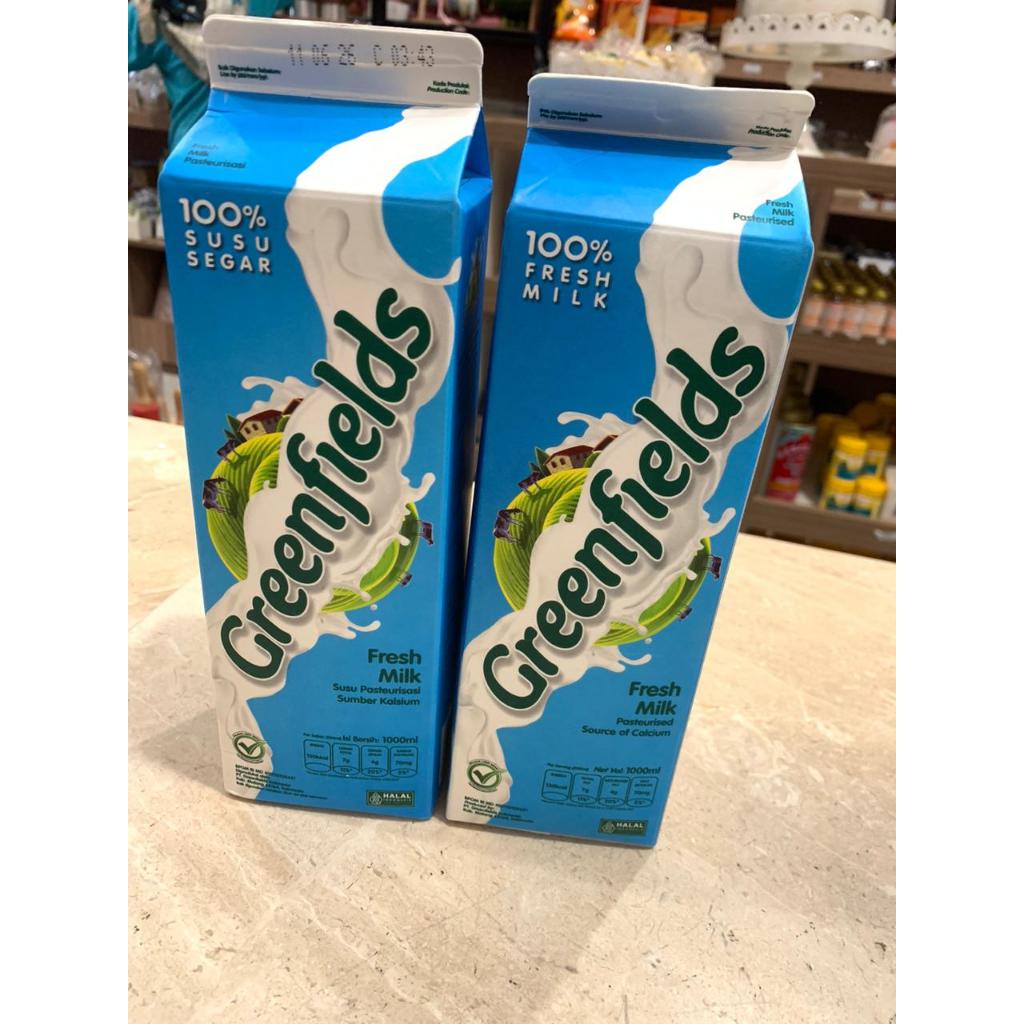 Greenfields Fresh Milk no cap tanpa tutup 1000ml