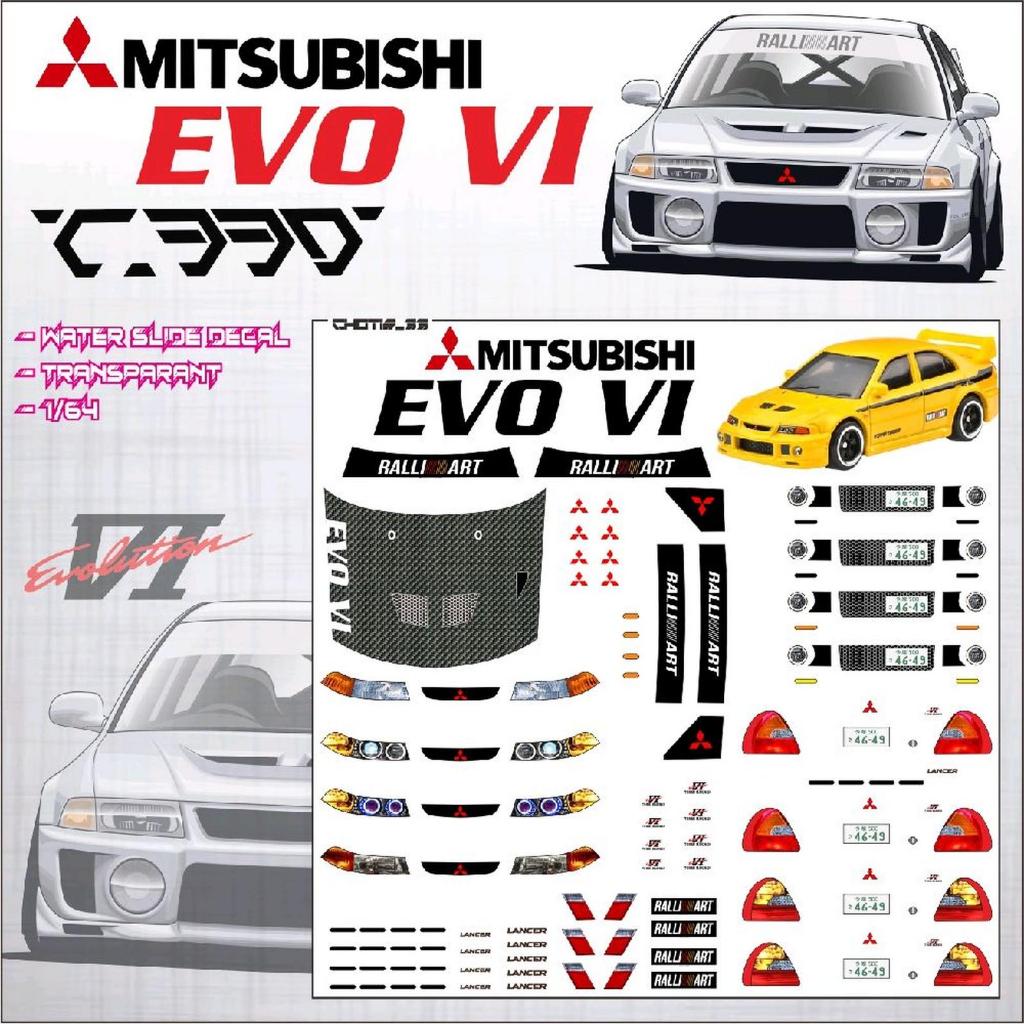 Decal Hot wheels Mitsubishi Lancer EVO VI