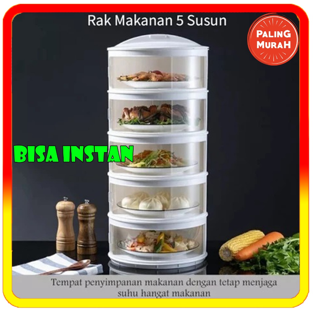 TUDUNG SAJI 5 SUSUN Tudung Saji 5 Susun Rak Tempat Lauk Makanan Susun Belum Rakitan Tudung Saji Este