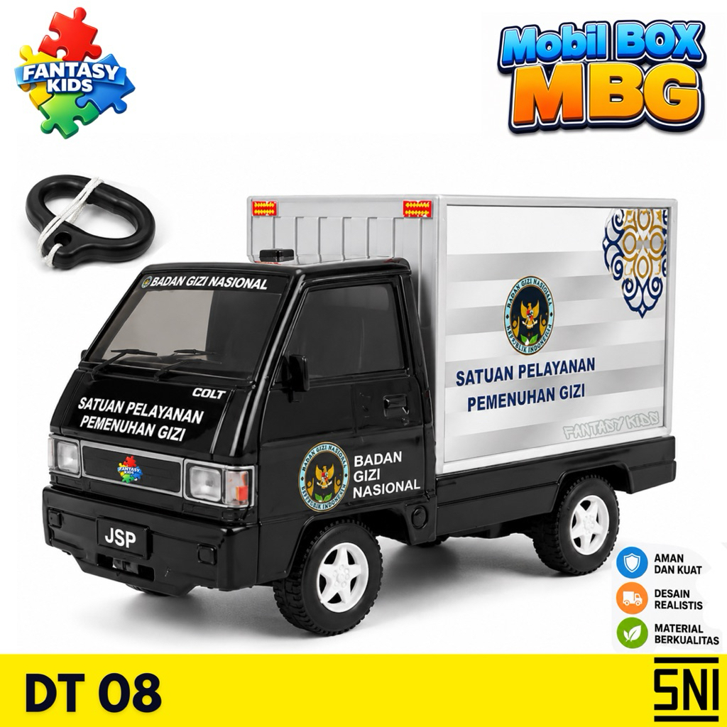 Mainan Mobil BOX MBG – Mainan Mobil Box Truck Mobil mobilan tarik DT08 Mobil Box