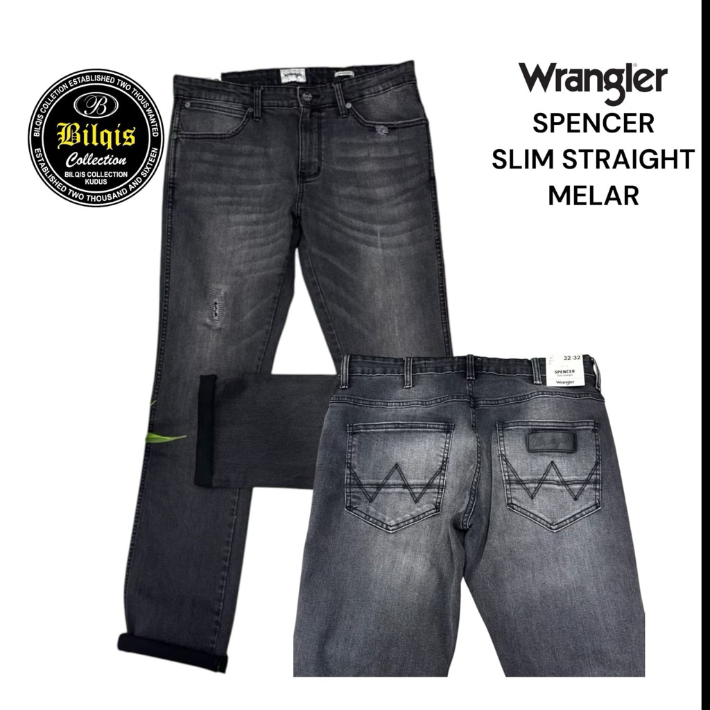 Celana Wrangler Pria Original (Spencer Slim Straight Melar)
