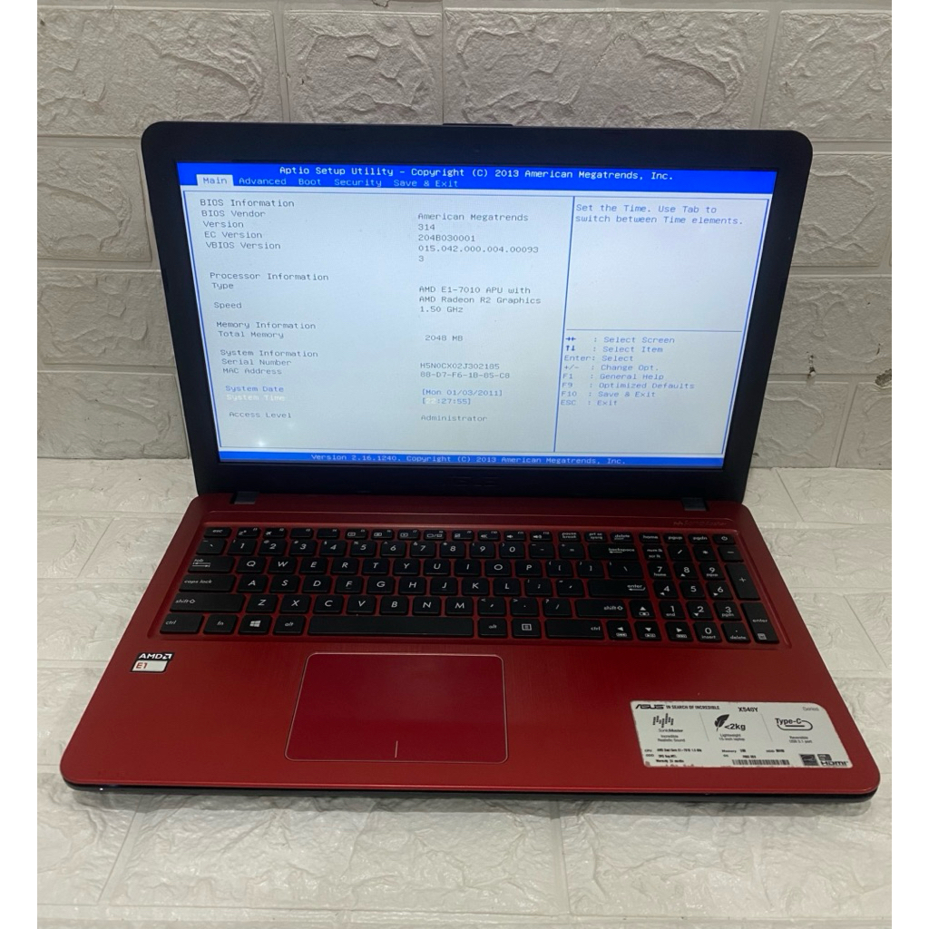 laptop Asus X540Y AMD E1 7010