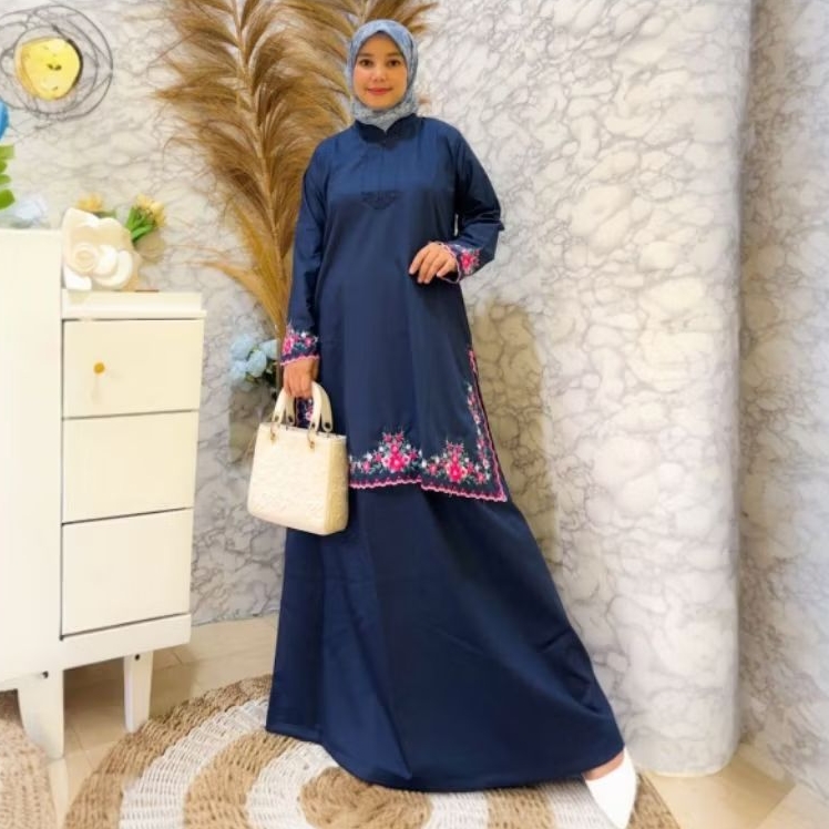 Stelan Baju Pemda Bordir ASN PDH Gamisnya Melayu  | Pakaian Seragaman Wanita | Bahan Toyobo Premium