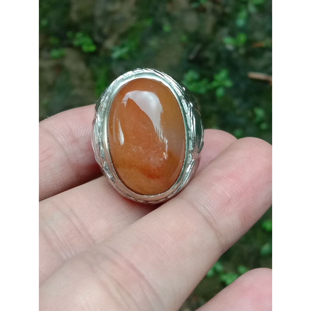 CINCIN BATU AKIK GARUT KUNING KEMERAHAN