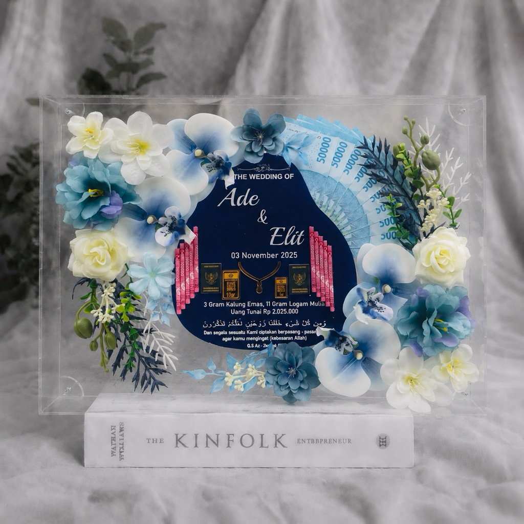 [1-2 HARI JADI ] MAHAR FULL TETES AKR AKRILIK BOX PERNIKAHAN SET HIASAN WEDDING FRAME BINGKAI MAHAR