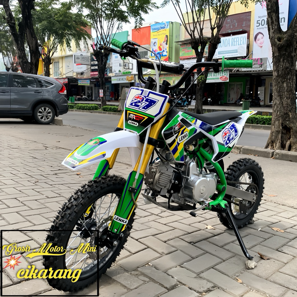 MOTOR MINI TRAIL 110CC LENKA MXGP 27 RING 14/12 TRANSMISI MANUAL MESIN 4TAK