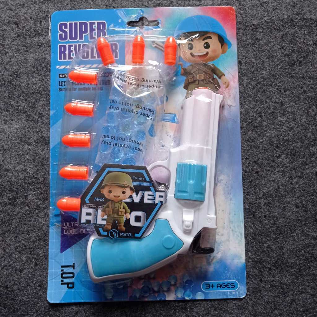 Mainan Revolver Anak Soft Bullet Gun Water Ball Pistol Mainan Anak Laki Laki 3 Plus