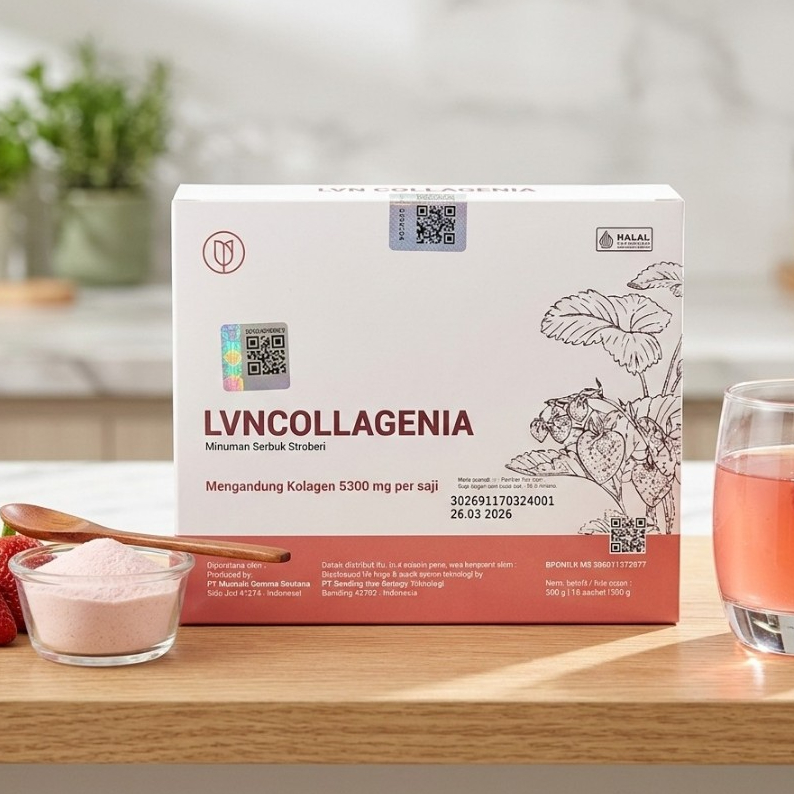 LVNCOLLAGENIA Minuman Serbuk Stroberi Original 100%