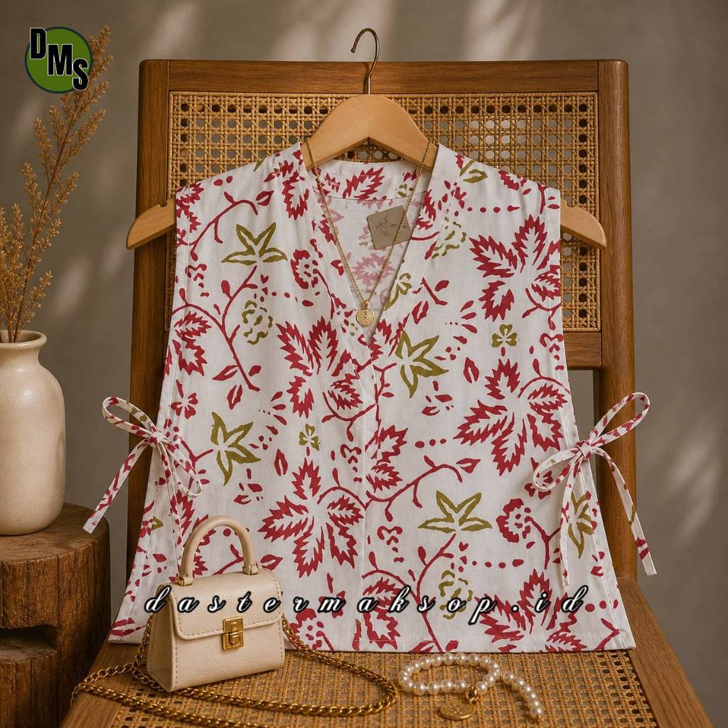 VEST BATIK WANITA MODERN ETNIK ROMPI OUTER KATUN PREMIUM || ATASAN VEST BATIK PRIA WANITA EKSLUSIF