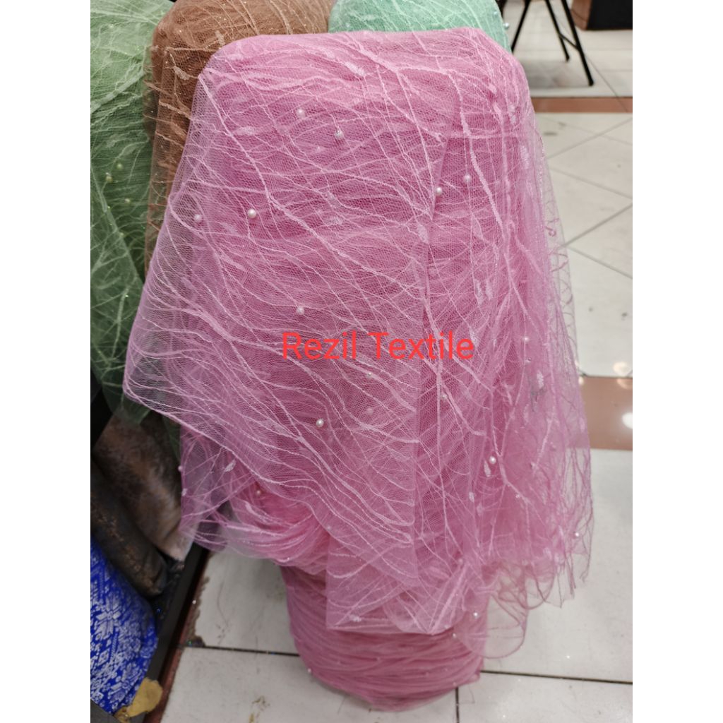 Kain Tile Akar Mutiara Tile Nobita Tile Glitter Bahan Tile Akar Glitter