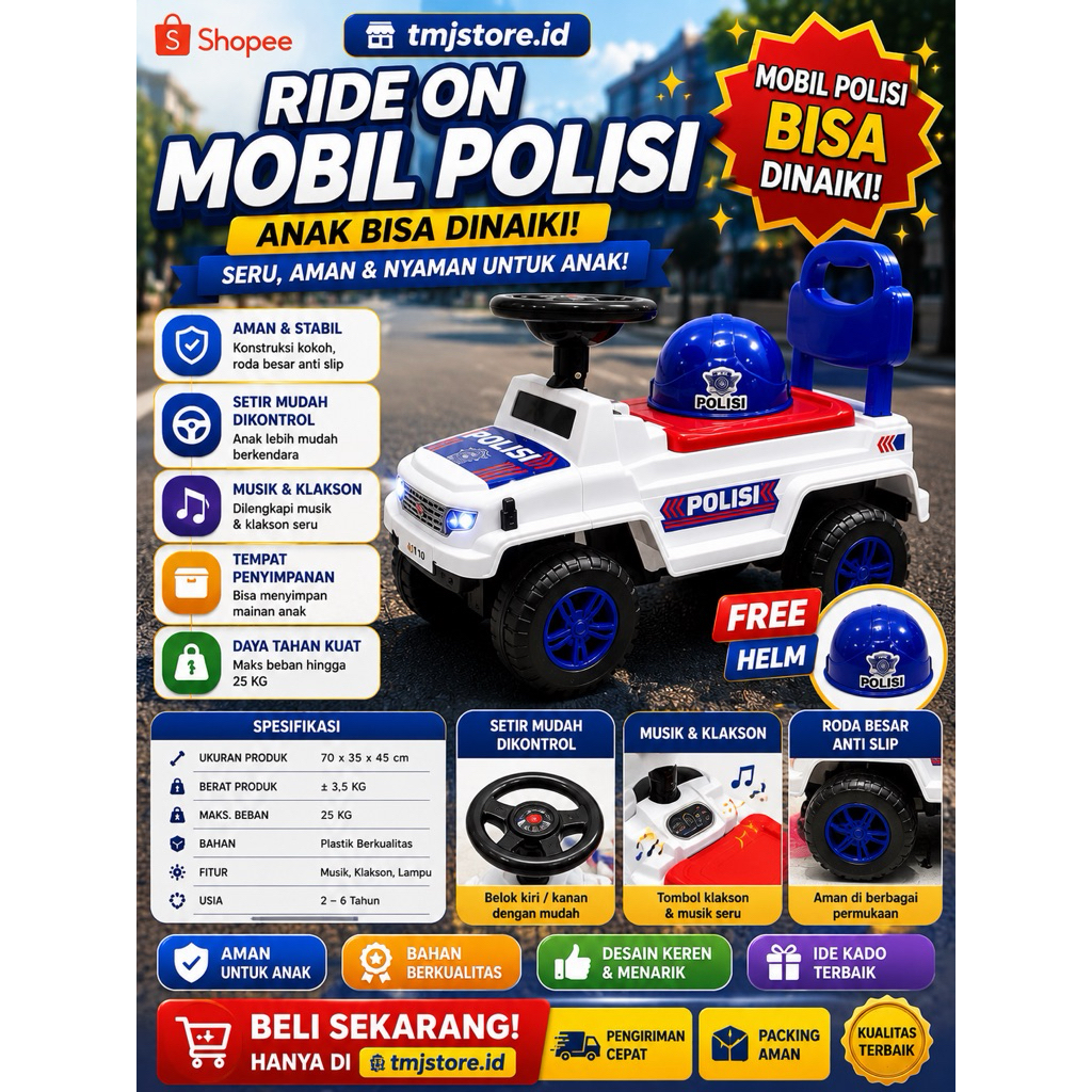 MOBIL POLISI BESAR ANAK