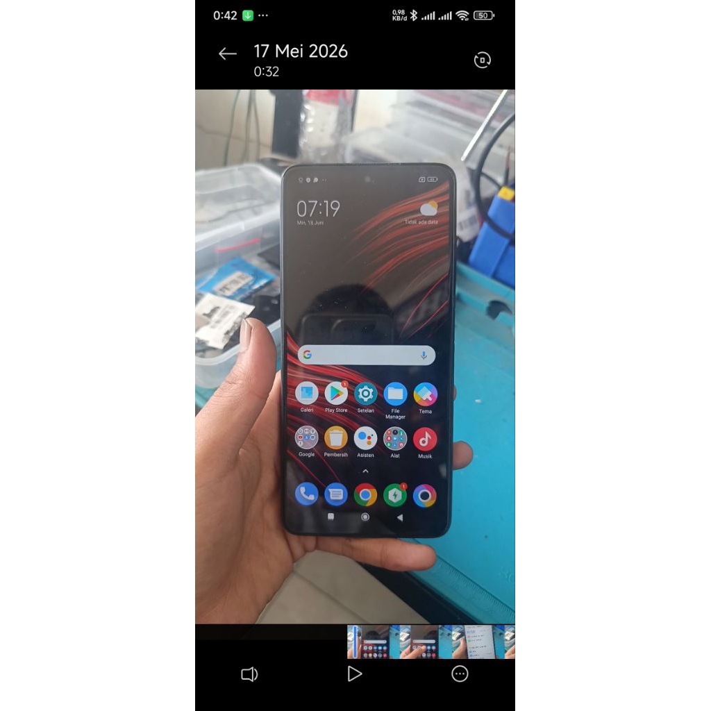 lcd dan part" mesin poco x3nfc original copotan tested