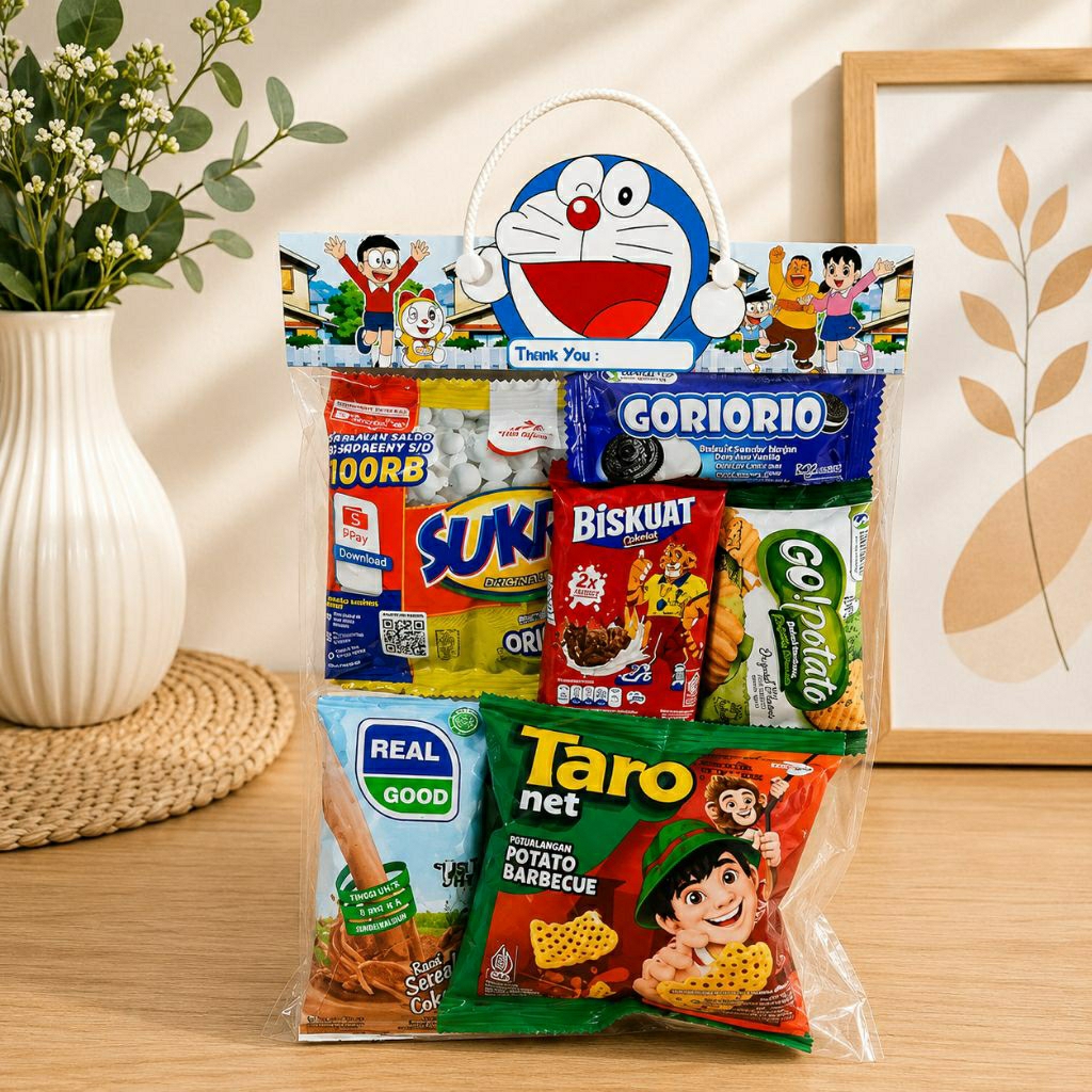Paket snack pesta ulang tahun anak premium isi 6 Snack/Bingkisan ulang tahun anak/Hampers ulang tahu
