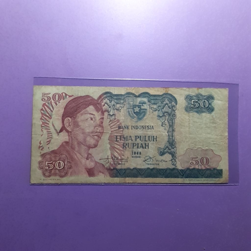 Uang 50 rupiah sudirman