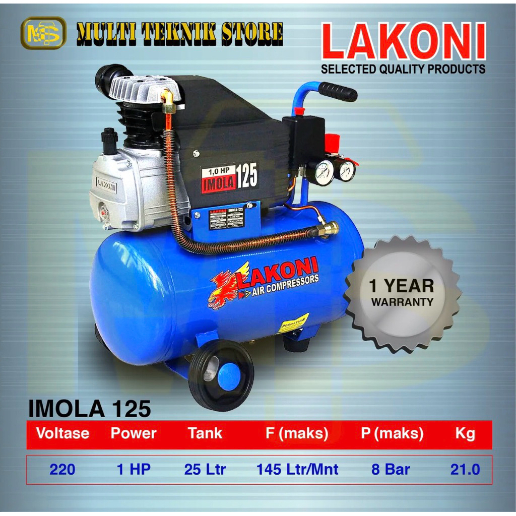 KOMPRESOR LAKONI IMOLA 125 / kompresor 25liter lakoni 1hp