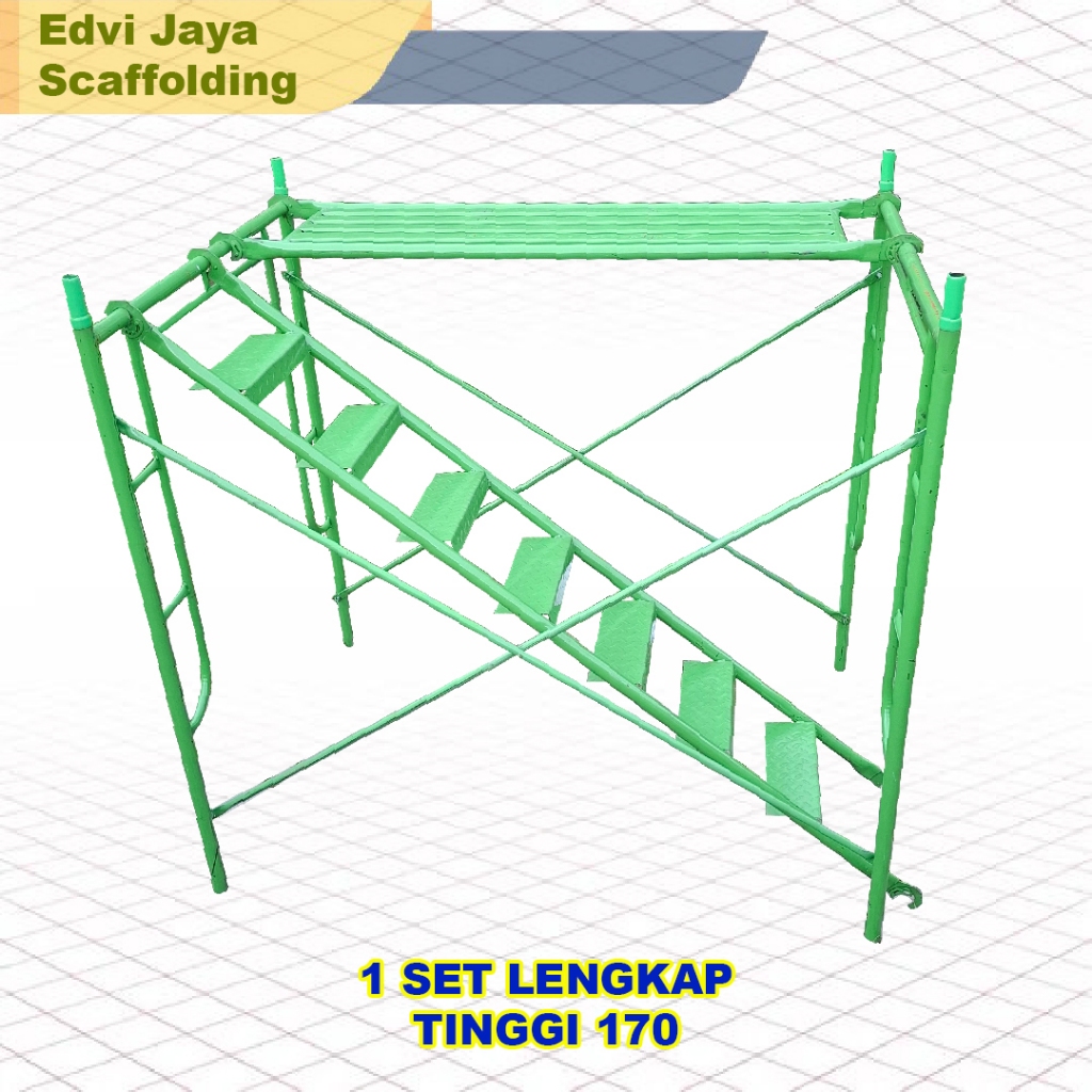STEGER SCAFFOLDING 1 SET 170 LENGKAP BERIKUT TANGGA DAN CATWALK  BERKUALITAS SNI