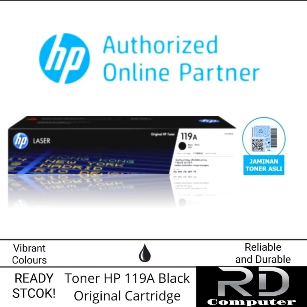 Tinta Printer HP 119A Black dan Colour Toner LaserJet Original