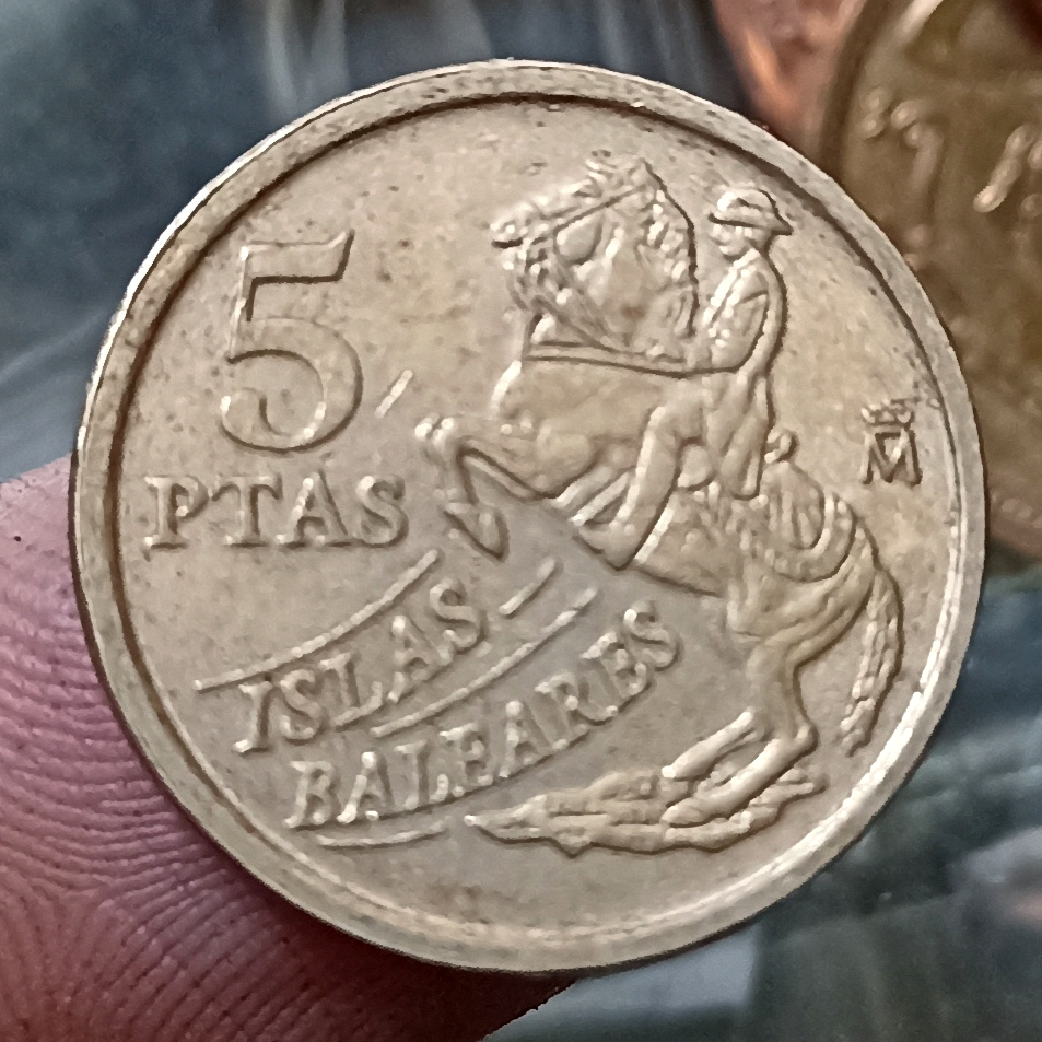 Koin Kuno Spanyol 5 Pesetas Islas Baleares