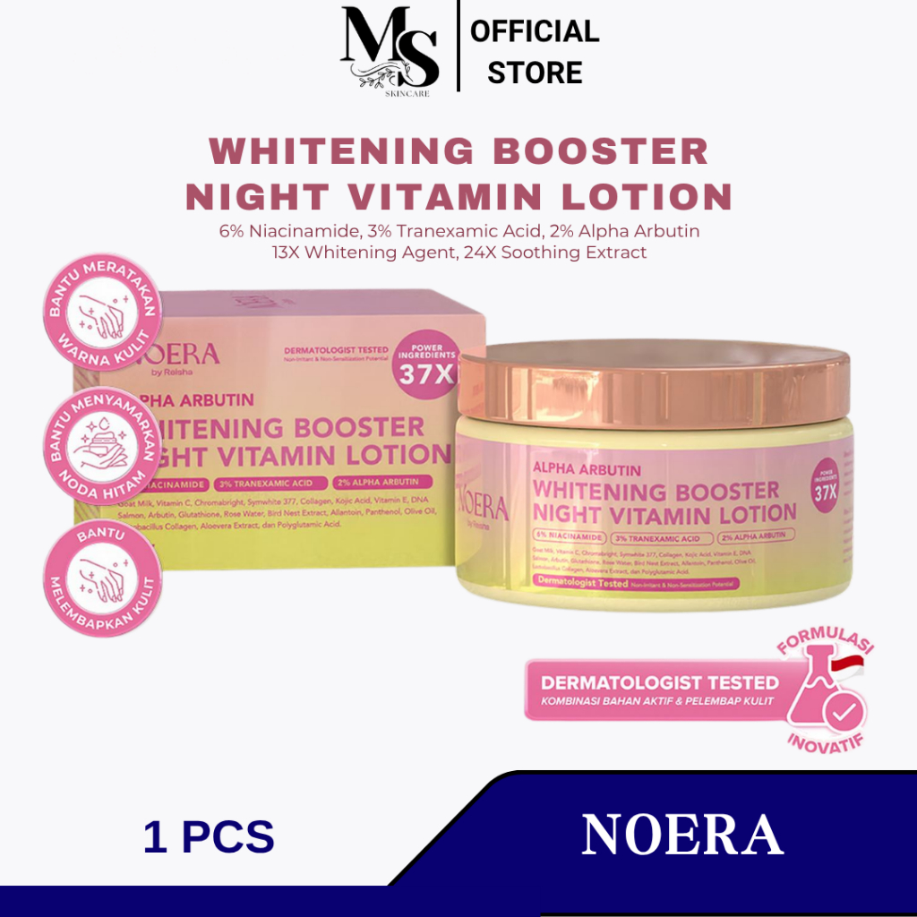 Noera Whitening Booster Night Vitamin Lotion | HB Malam viral by noera