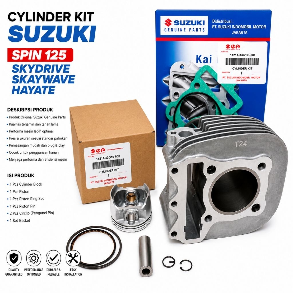 Blok Seher Komplit Suzuki Spin 125 Skydrive Skywave Hayate - Original