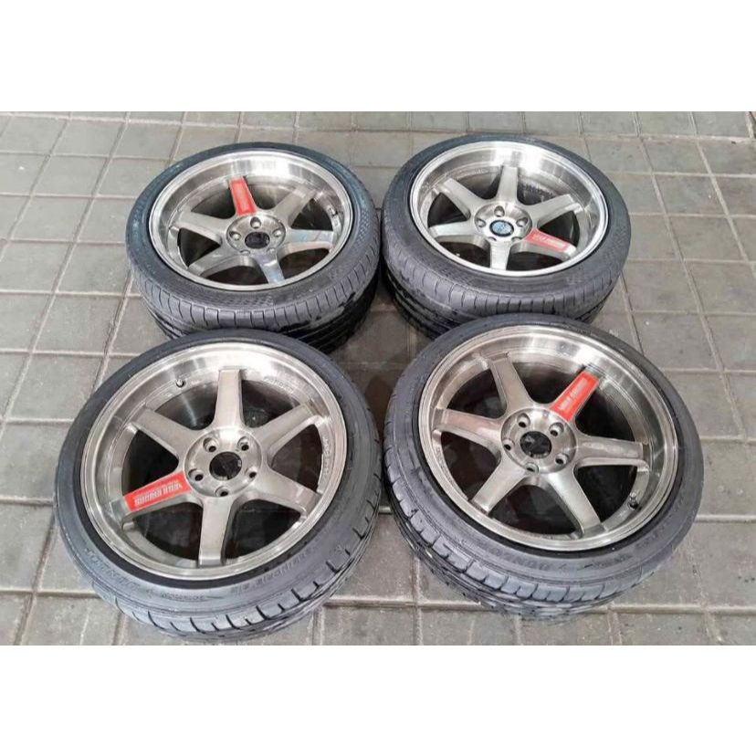 velg mobil bekas berkualitas te37 ring 18 pcd 5x114,3 buat civic accord camry x pander hrv brv