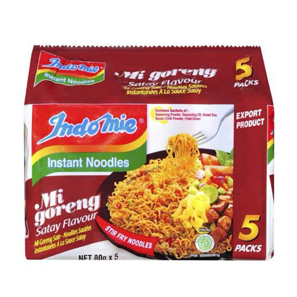 Indomie Goreng Rasa Sate 5 Packs (Export Quality) LIMITED Exp Jan 2027