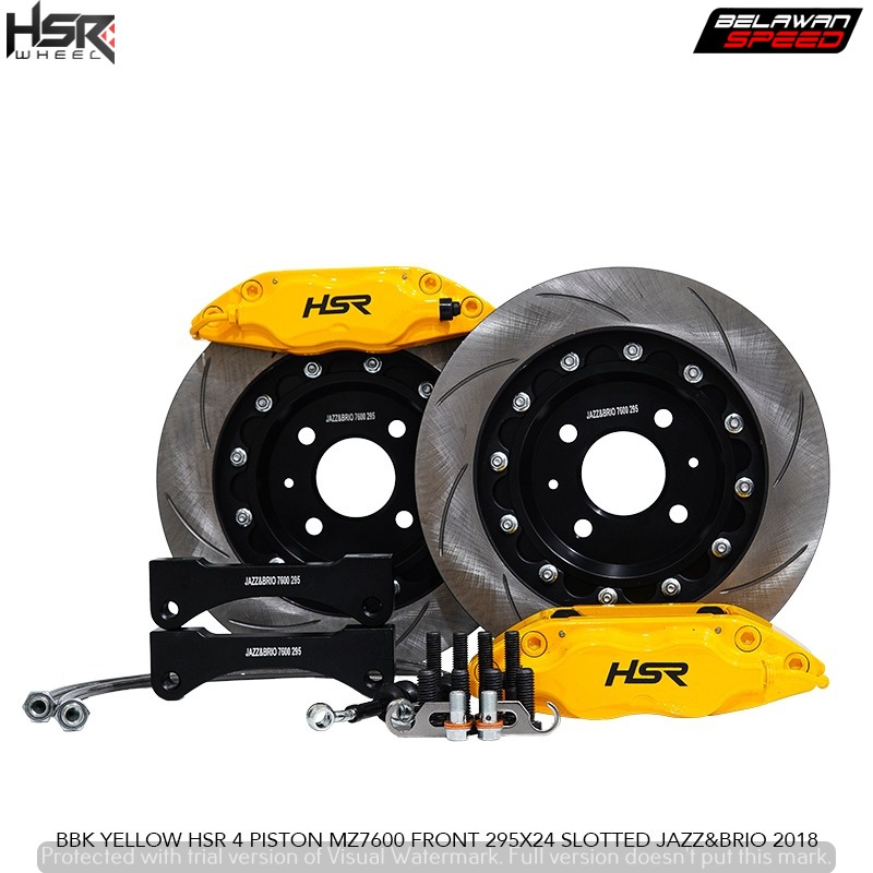 BBK YELLOW HSR 4 PISTON FRONT 295X24 BBK JAZZ BRIO-toko velg jakarta selatan