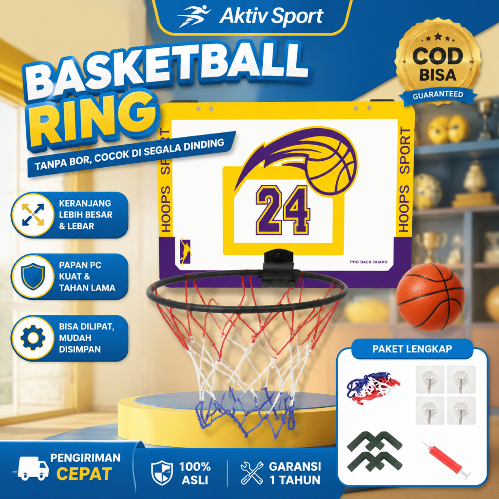 Ring Basket Anak Ring Basket Portable Anak Dan Dewasa Bisa Diatur Naik Turun NBA Portable Ring Baske